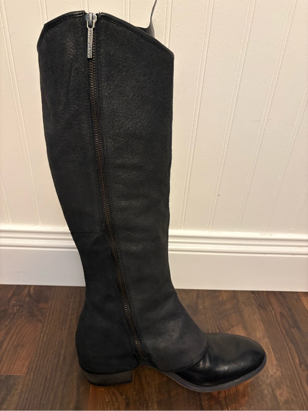 Donald J. Pliner Black Tall Zip-Up Heeled Boots - Picture 6 of 10
